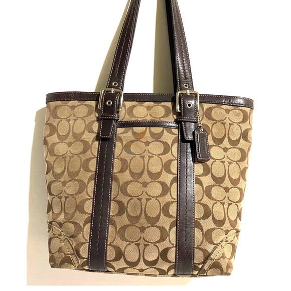 Coach Brown Signature print canvas Tote Bag - Picture 2 of 10